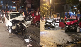 Hiện trường vụ việc 2 ô tô đấu đầu khiến 4 người thương vong ở Vĩnh Phúc