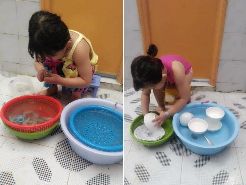 Bé gái 4 tuổi đã tất bật cơm nước, giặt giũ cả ngày bởi lý do ai nấy đều rơi nước mắt
