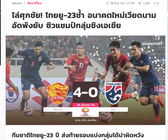 U23 Thái Lan nhận nhiều lời chê sau trận thua đậm U23 Việt Nam