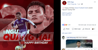 AFC chúc mừng sinh nhật tiền vệ Quang Hải