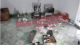 Triệt phá 'xưởng' sản xuất ma túy tổng hợp tại Nam Định