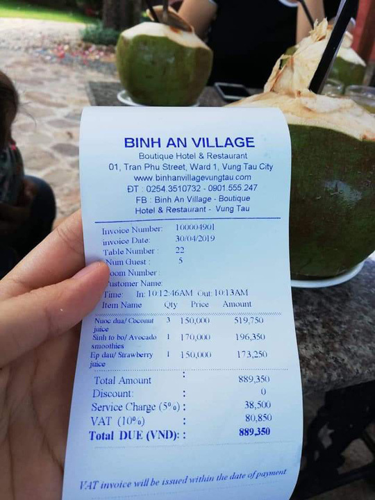 Thực hư thông tin resort ở Vũng Tàu bị tố 'chặt chém' 150.000 đồng/trái dừa