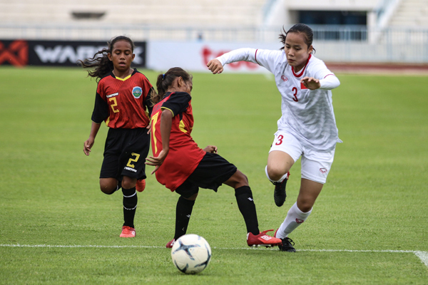Đội tuyển U15 nữ Việt Nam đánh bại Timor-Leste với tỷ số tại giải ĐNA