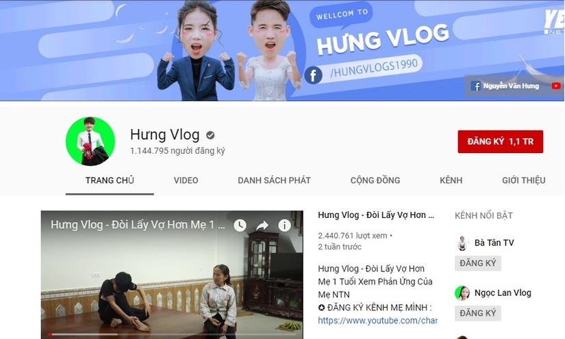 Hưng Vlog - YouTuber đứng sau sự bứt phá mạnh mẽ của bà Tân Vlog