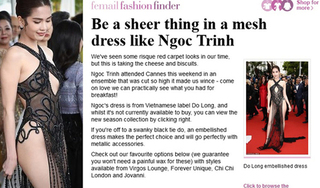 Chiếc váy 'mặc như không' của Ngọc Trinh bị báo Anh chế giễu
