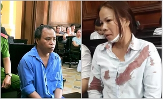 Vợ bị đánh ngất xỉu tại phiên tòa xử chồng tội g.iết n.gười