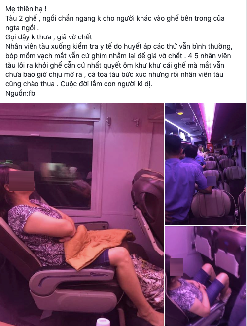 Thực hư câu chuyện nữ hành khách giả ngất, một mình chiếm 2 ghế trên tàu 