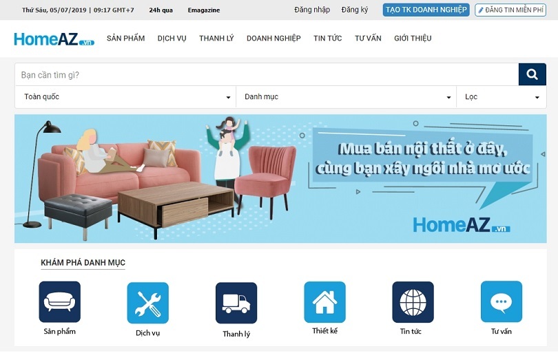 HomeAZ.vn mạng xã hội đầu tiên về nội ngoại thất được cấp phép hoạt động