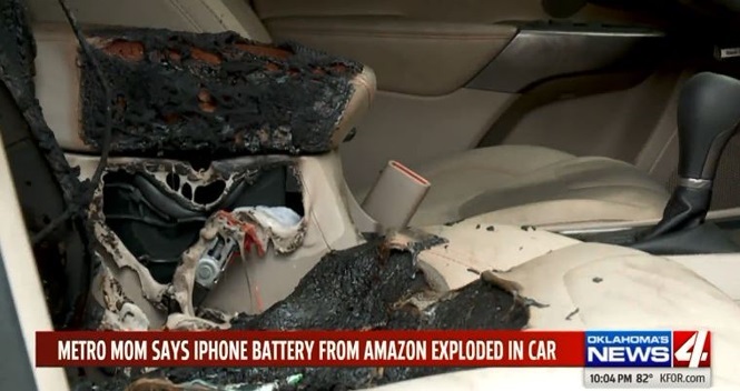 Cháy ô tô do pin iPhone tự nổ bên trong xe