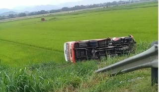 Nghệ An: Xe buýt lao ruộng, 2 người chết, 8 người bị thương