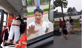 Côn đồ ngang nhiên nhảy lên xe hành hung dã man tài xế xe khách ở Phú Thọ