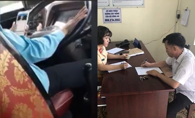 Đuổi việc tài xế xe khách của Hải Phòng vì vừa lái xe vừa xem điện thoại