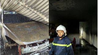 Ô tô cháy ngùn ngụt trong gara, nhiều tài sản trong nhà cũng cháy rụi