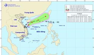 Áp thấp nhiệt đới cách đất liền các tỉnh Quảng Trị, Quảng Ngãi khoảng 200km