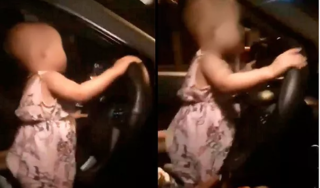 Dân mạng phẫn nộ vì tài xế cho bé gái khoảng 2 tuổi 'lái xe đi ăn Trung Thu'