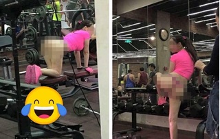 Cô gái bị 'ném đá' sấp mặt vì mặc quần ‘lọt khe’ uốn éo trong phòng tập gym