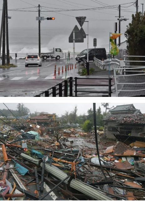 Hình ảnh tang thương của Nhật Bản khi siêu bão châu Á 