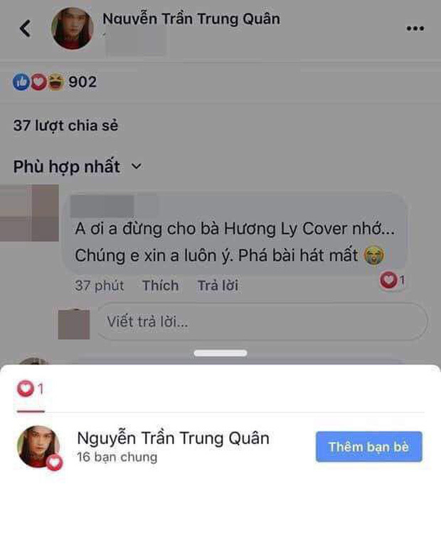 Nguyễn Trần Trung Quân ủng hộ ý kiến không cho cover hit mới