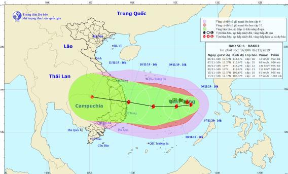 Cơn bão số 6 tiến về đất liền, có thể mạnh nhất trong 2019