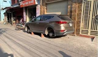 Đỗ ngoài đường, ô tô bị kẻ gian trộm mất 2 bánh