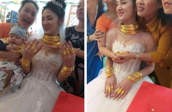 Cô dâu Cao Bằng đeo vàng dát từ đầu đến chân trong ngày cưới