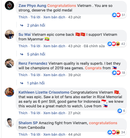 CĐV Đông Nam Á ngợi khen chiến thắng của U22 Việt Nam