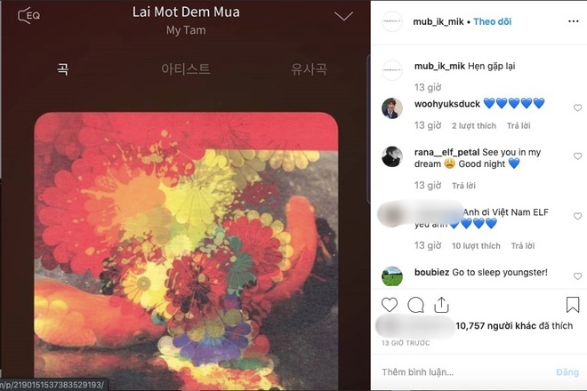 Cựu thành viên Super Junior 'Kim Ki Bum' bất ngờ chia sẻ bài hát của Mỹ Tâm