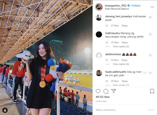 Đến bạn gái hot girl của Văn Hậu cũng không thoát khỏi cơn thịnh nộ của fan Indonesia
