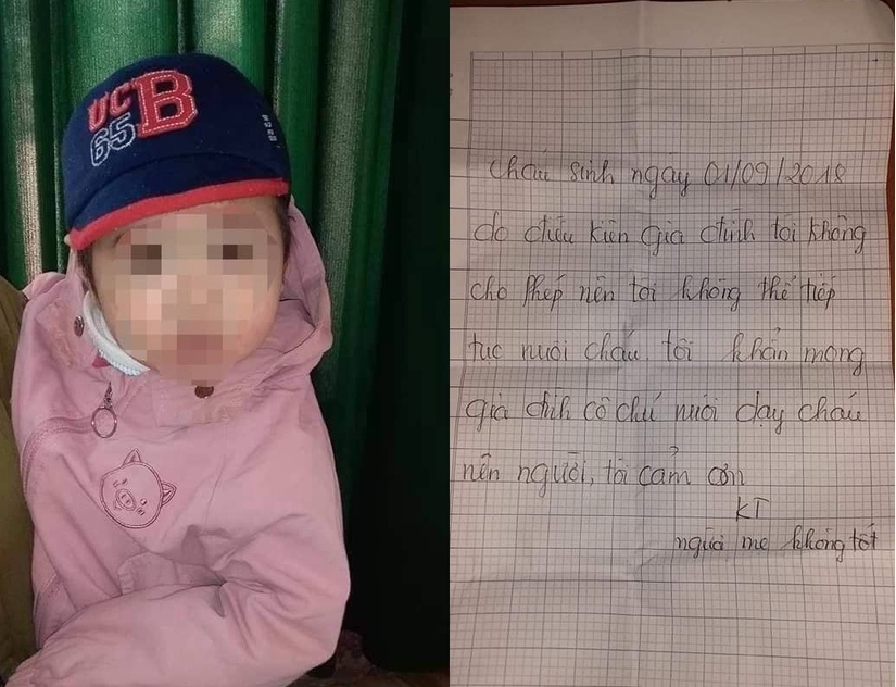 Bé gái 1 tuổi bị bỏ rơi trong đêm mưa rét kèm tâm thư của người mẹ