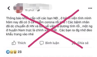 Nam Định: Xử phạt 2 trường hợp thông tin sai sự thật về corona