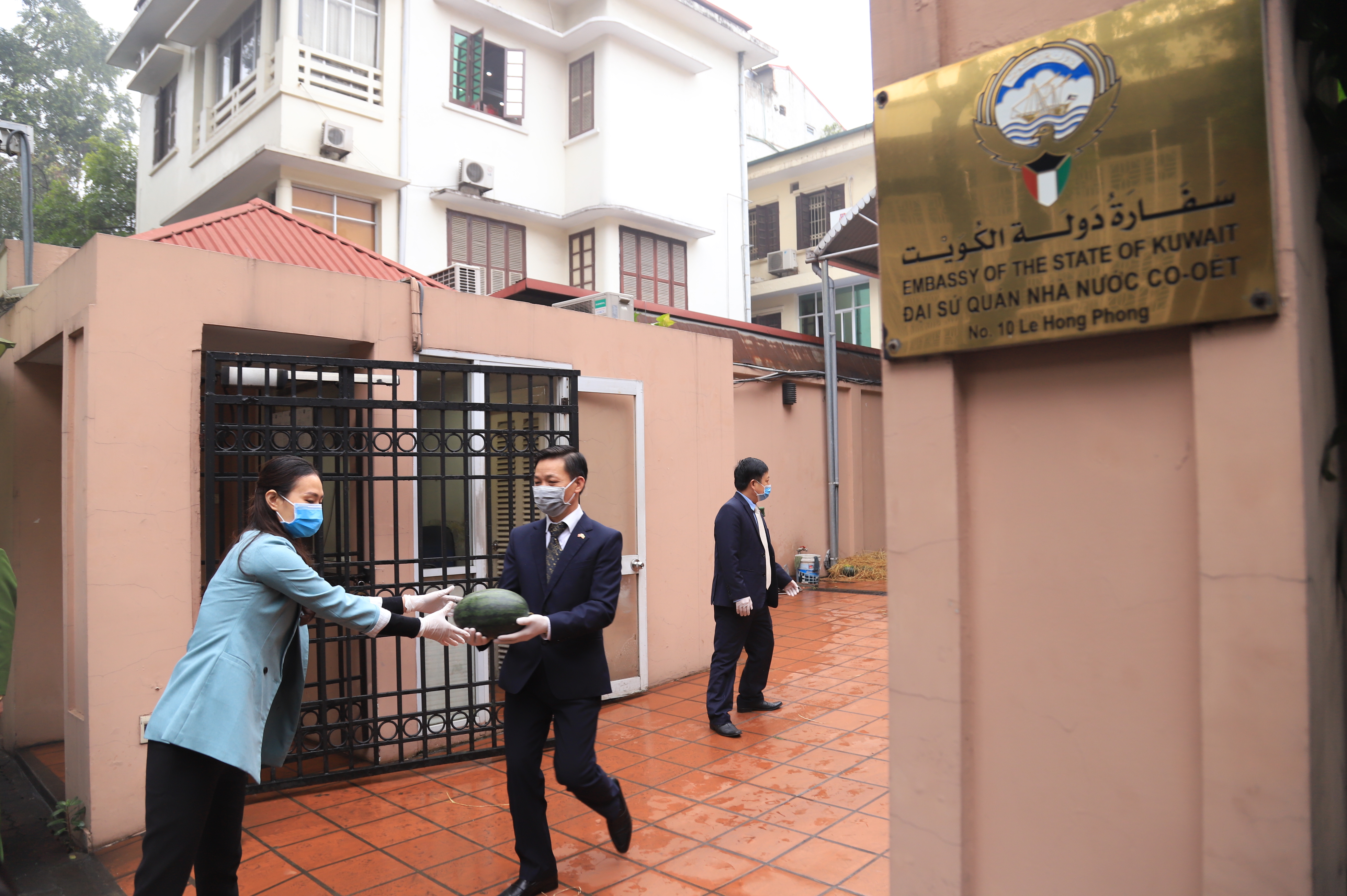 Đại sứ quán Kuwait phát 2 tấn dứa hấu miễn phí cho người dân Hà Nội