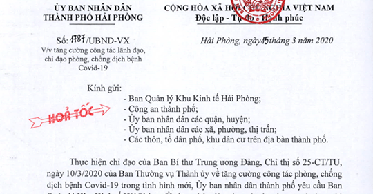 Covid-19: Hải Phòng vận động dừng tổ chức cưới, hỏi, cúng giỗ…