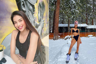Hoa hậu Phạm Hương bắt trend diện bikini khoe dáng giữa trời tuyết