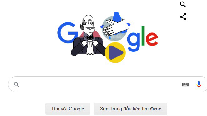Google Doodle hôm nay 20/3 tôn vinh bác sỹ đầu tiên khuyên rửa tay