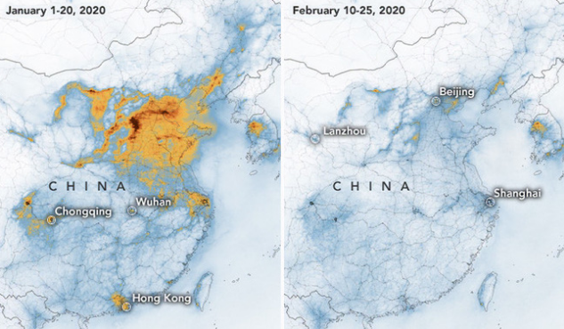 Trung Quốc giảm ô nhiễm hơn trong lúc dịch bệnh Covid-19