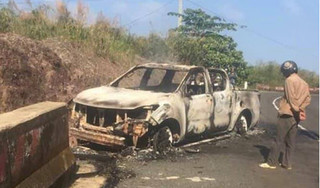 Vụ xe bán tải cháy rụi chứa thi thể: Gia đình Bí thư xã đã dựng rạp lo hậu sự