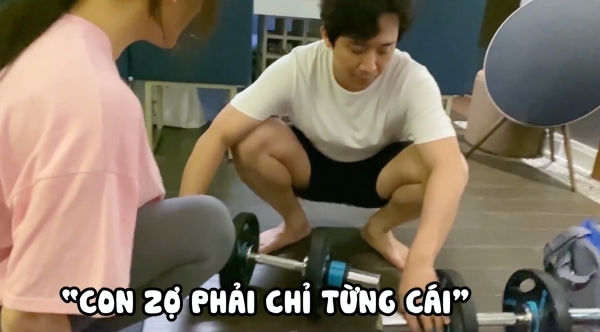 Tập gym tại nhà, Trấn Thành bị Hari Won mắng 'không kịp vuốt mặt'