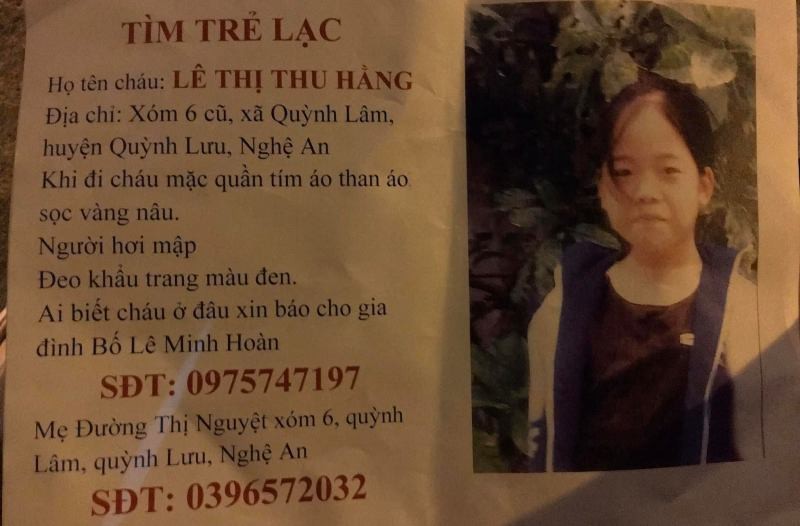 Thiếu nữ Nghệ An mất tích sau cuộc điện thoại 'bí ẩn'