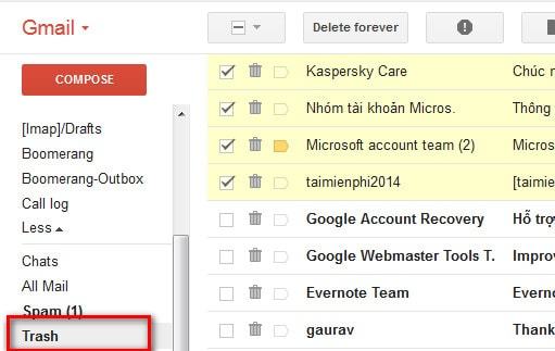 Hướng dẫn khôi phục email đã xóa trong Gmail nhanh nhất