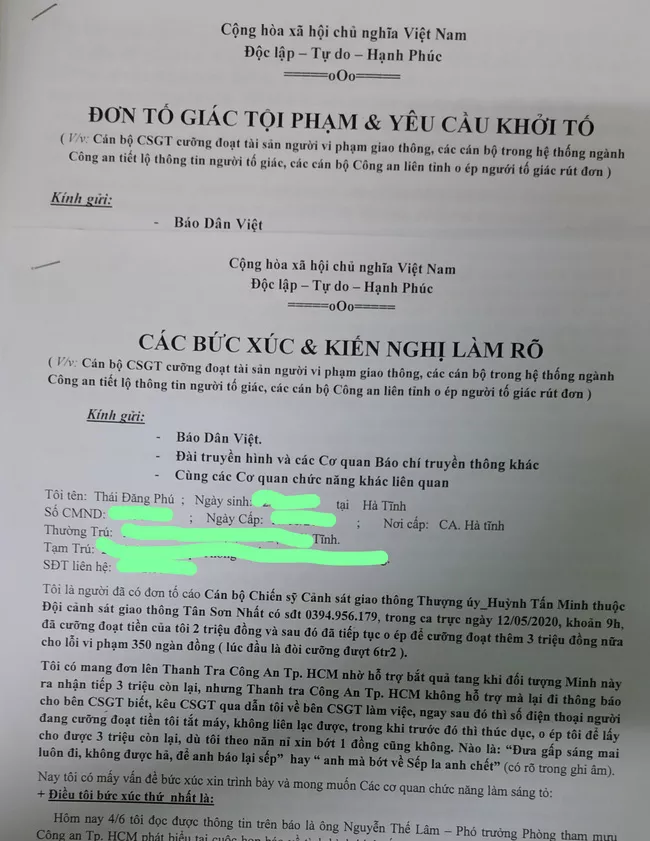 CSGT Tân Sơn Nhất bị tố đòi tiền người vi phạm: Người tố cáo phản bác ý kiến của lãnh đạo công an TP.HCM - Ảnh 1.