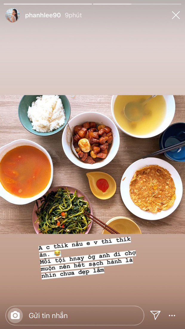 Phanh Lee khoe bữa cơm giản dị do chồng đại gia nấu khiến fan xuýt xoa