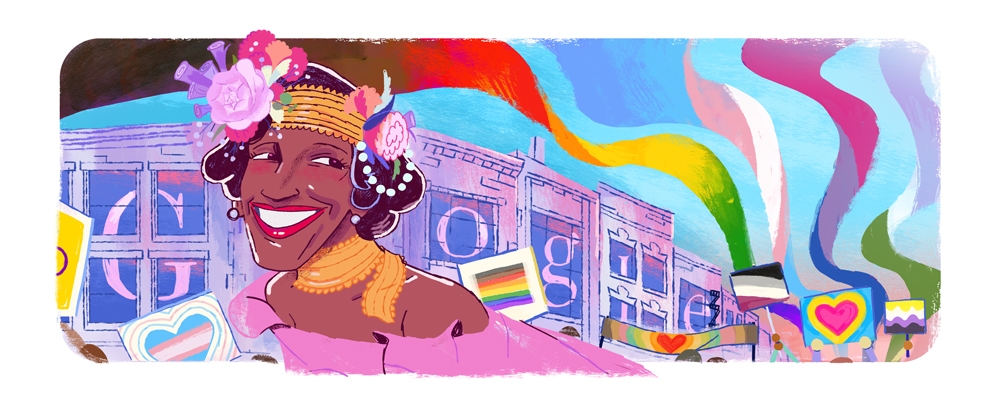 Google thay đổi doodle để vinh danh Marsha P. Johnson.