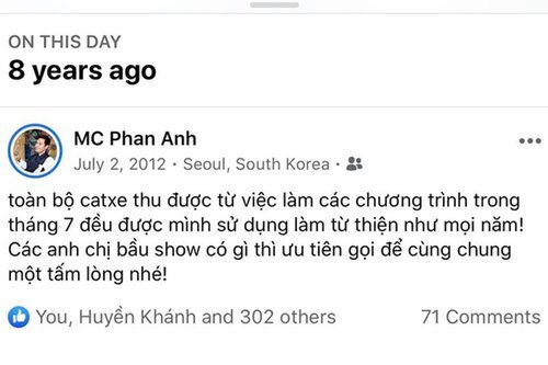 MC Phan Anh bất ngờ tiết lộ cát-xê tháng 7 đều dùng làm từ thiện suốt 8 năm qua
