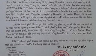 Chủ tịch TP Pleiku xin lỗi phụ huynh vụ lộ đề thi văn lớp 9