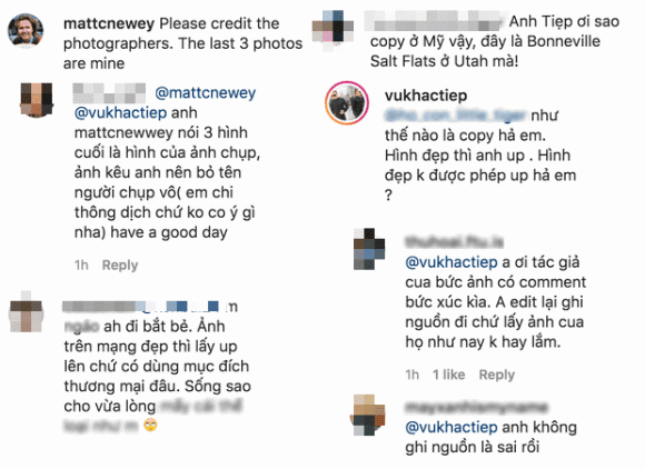 Vũ Khắc Tiệp chính thức bị tác giả 'report' tài khoản Instagram vì sử dụng ảnh 'chùa'