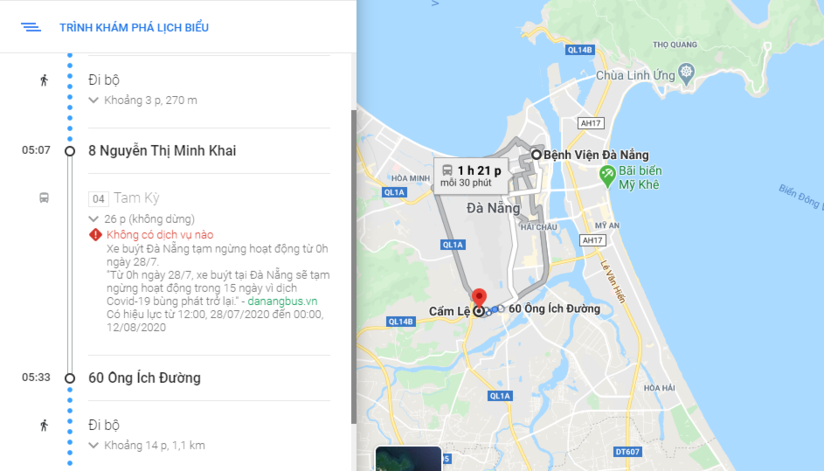 Google Maps đưa ra tính năng cảnh báo tại Đà Nẵng