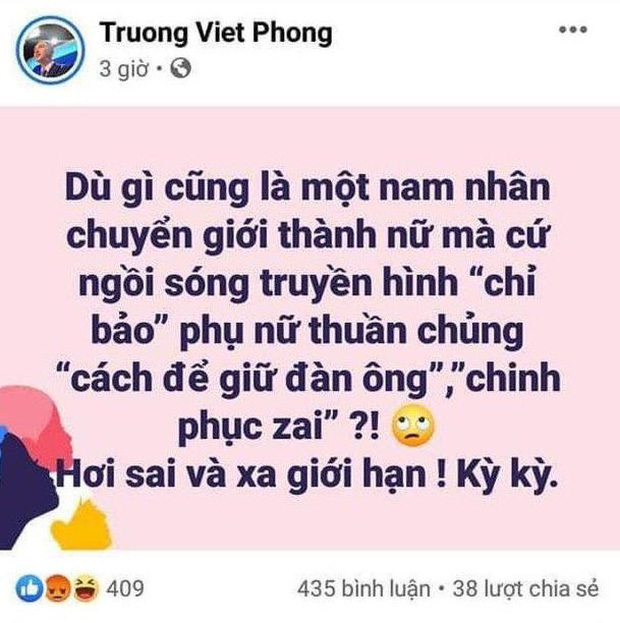 Bị ‘ném đá’ dữ dội vì phát ngôn nghi kỳ thị Hương Giang, MC Việt Phong giải thích