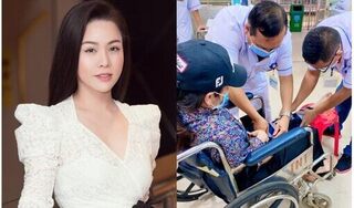 Nhật Kim Anh bị ngã chấn thương phải ngồi xe lăn