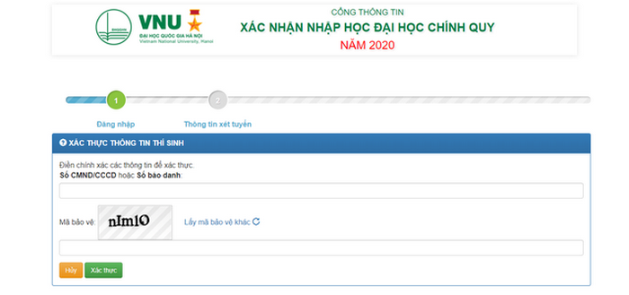 Hướng dẫn thí sinh Đại học Quốc gia Hà Nội tiến hành nhập học trực tuyến 2020. 6