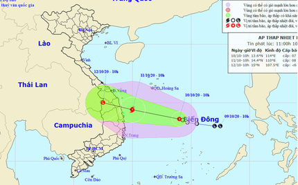 Áp thấp nhiệt đới có thể mạnh lên thành bão, hướng thẳng miền Trung
